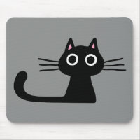 Quirky Black Kitty Cat with Long Whiskers