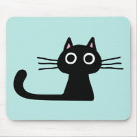 Quirky Black Kitty Cat with Long Whiskers