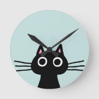 Quirky Black Kitty Cat with Long Whiskers