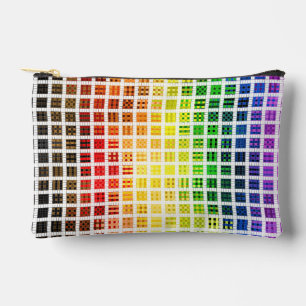 Quirky Boho Plaid Colourful Gay Rainbow Pride Flag Accessory Pouch