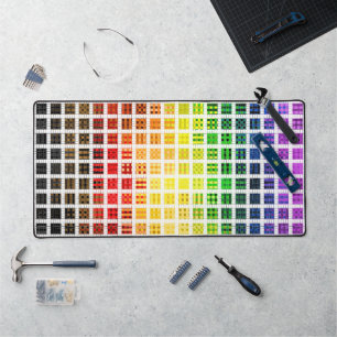 Quirky Boho Plaid Colourful Gay Rainbow Pride Flag Desk Mat