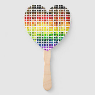 Quirky Boho Plaid Colourful Gay Rainbow Pride Flag Hand Fan