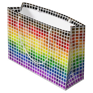 Quirky Boho Plaid Colourful Gay Rainbow Pride Flag Large Gift Bag