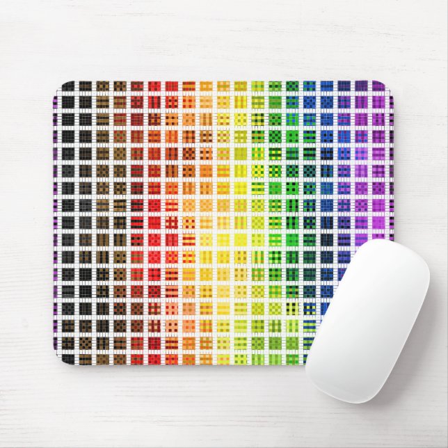 Quirky Boho Plaid Colourful Gay Rainbow Pride Flag Mouse Mat (With Mouse)