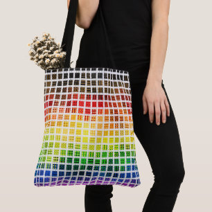Quirky Boho Plaid Colourful Gay Rainbow Pride Flag Tote Bag