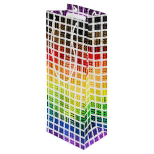 Quirky Boho Plaid Colourful Gay Rainbow Pride Flag Wine Gift Bag
