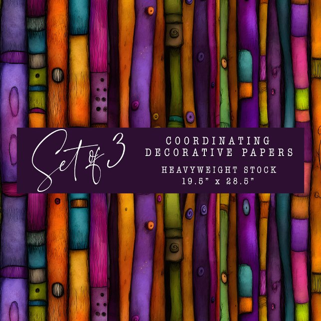 QUIRKY BOOK SPINES DECORATIVE PAPER SET (QUIRKY BOOK SPINES DECORATIVE PAPER SET)