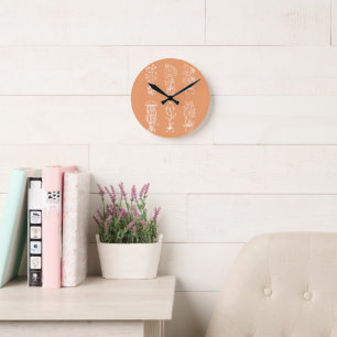 Quirky botanical round clock