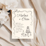 Quirky Bow Handwritten Wedding Invitation<br><div class="desc">Celebrate in style with our quirky and whimsical wedding invitation! This invitation features a beautiful hand-drawn bow in a fun and playful style, accompanied by a casual, handwritten font that perfectly captures the excitement and joy of the occasion. The invitations come in a neutral colour scheme of dark grey on...</div>
