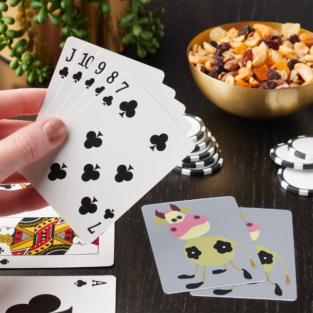 Quirky Cartoon Cow Fun Farm Animal  Playing Cards (Creator Uploaded)