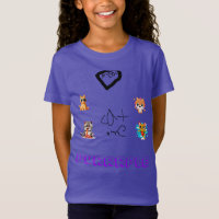 Quirky Cat Collage Purple Kids