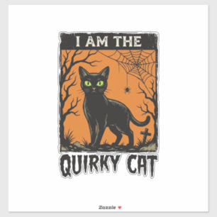Quirky Cat Halloween Vintage Engraving T-Shirt Des