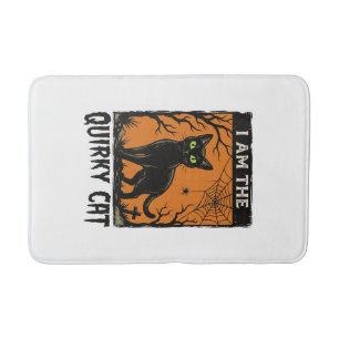 Quirky Cat Halloween Vintage Engraving T-Shirt Des Bath Mat
