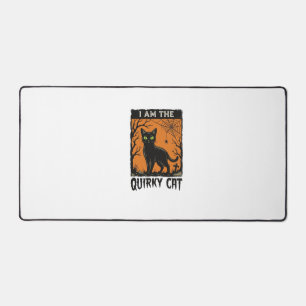 Quirky Cat Halloween Vintage Engraving T-Shirt Des Desk Mat