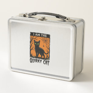 Quirky Cat Halloween Vintage Engraving T-Shirt Des Metal Lunch Box