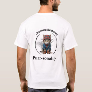 quirky Cat in Scottish Tartan Funny Sarcasm T-Shirt