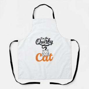 Quirky Cat Vintage Engraving Cat Lover Design_1 Apron