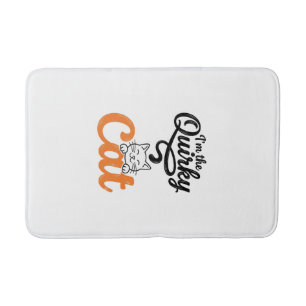 Quirky Cat Vintage Engraving Cat Lover Design_1 Bath Mat