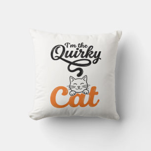 Quirky Cat Vintage Engraving Cat Lover Design_1 Cushion