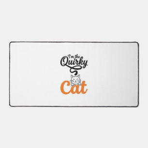Quirky Cat Vintage Engraving Cat Lover Design_1 Desk Mat