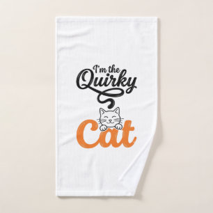 Quirky Cat Vintage Engraving Cat Lover Design_1 Hand Towel