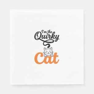 Quirky Cat Vintage Engraving Cat Lover Design_1 Napkin