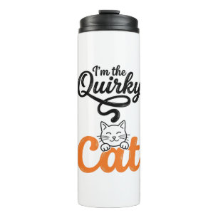 Quirky Cat Vintage Engraving Cat Lover Design_1 Thermal Tumbler