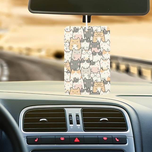 Quirky Cats Pattern car Air Freshener (Creator Uploaded)