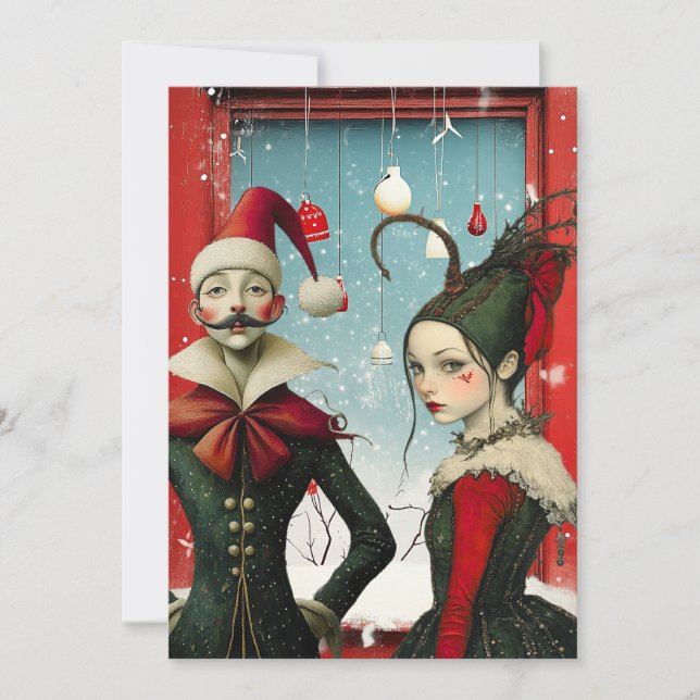 Quirky Christmas Characters Holiday Card (Front)