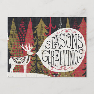 Quirky Christmas Deer Holiday Postcard
