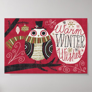 Quirky Christmas Owl Poster