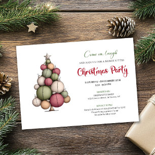 Quirky Christmas Tree Watercolor Holiday Invite
