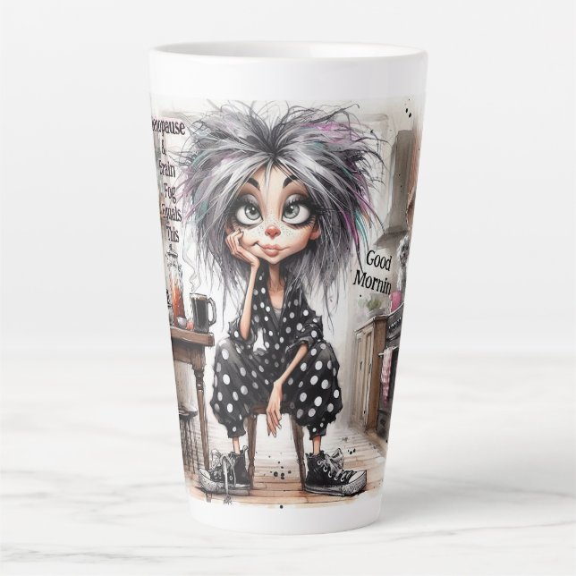 Quirky Coffee Lady Menopause Latte Mug (Front)