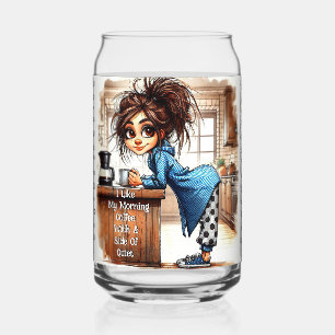 Quirky Coffee Lady Side Of Quiet Drinkware Set Can Glass