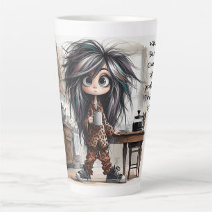 Quirky Coffee Lady Wait Latte Mug