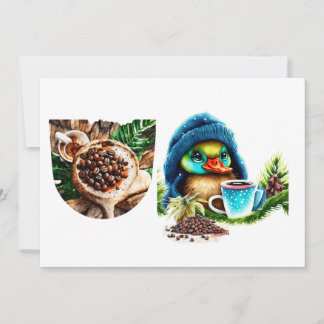 Quirky Coffee Lover Duck Design Invitation
