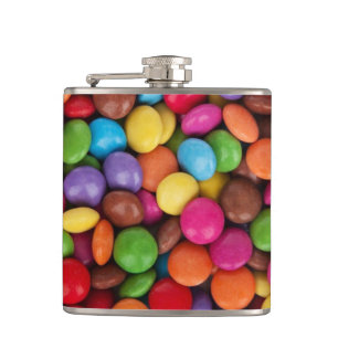 Quirky Colorful Candy Buttons Hip Flask