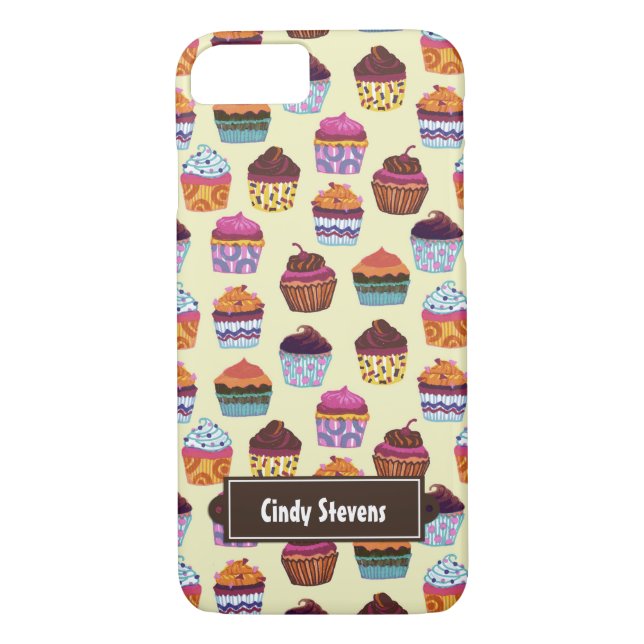Quirky Colourful Cupcakes Illustration Pattern Case-Mate iPhone Case (Back)