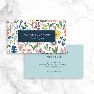 Quirky Colourful Floral Pattern Business Card