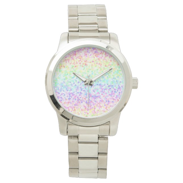 Quirky Colourful Groovy Rainbow Sprinkle Mosaic Watch (Front)