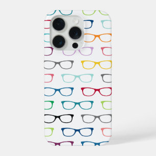 Quirky Colourful Hipster Glasses Pattern iPhone 15 Pro Case
