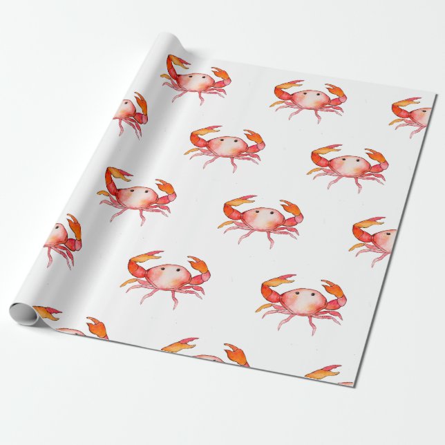 Quirky crab wrapping paper (Unrolled)
