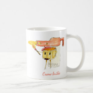 Quirky Creme brûlée Dessert Funny Cartoon Art Coffee Mug