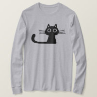 Quirky Cute Black Kitty Cat with Long Whiskers