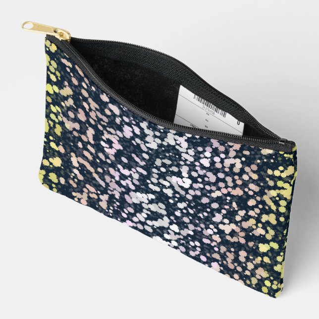 Quirky Cute Retro Boho Flora Pangender Pride Flag Accessory Pouch (Open)