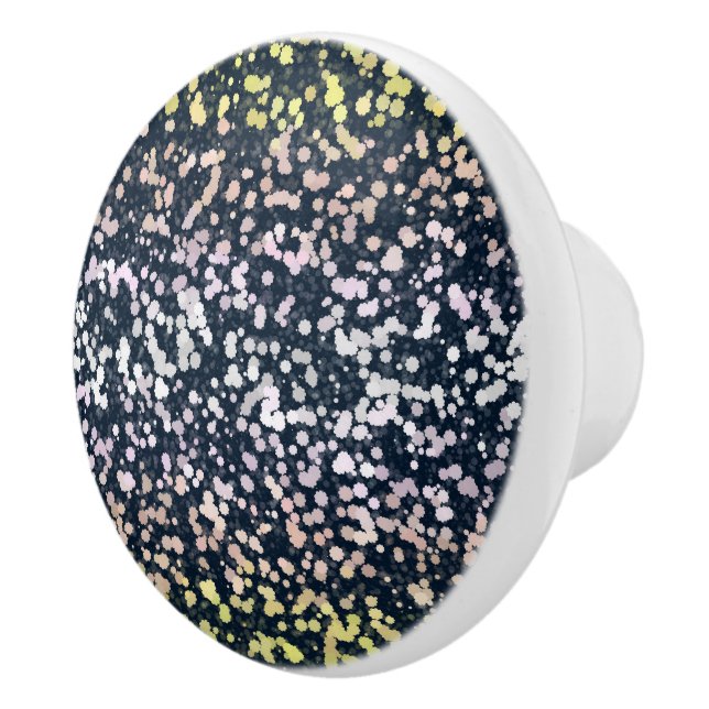 Quirky Cute Retro Boho Flora Pangender Pride Flag Ceramic Knob (Right)