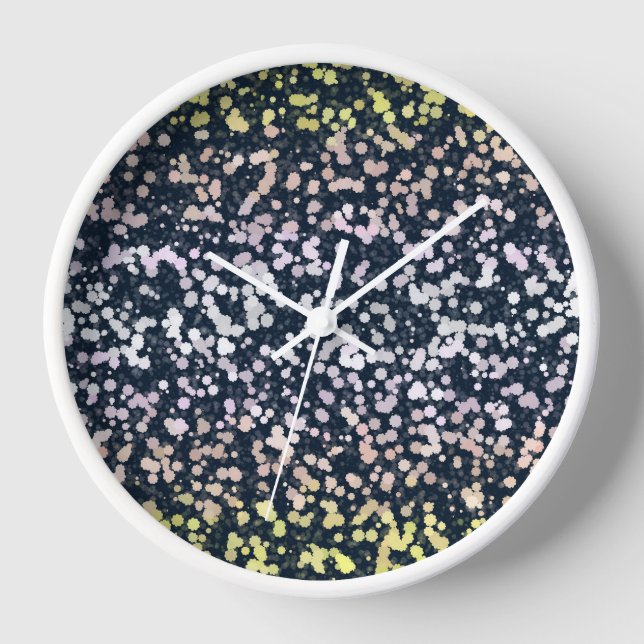 Quirky Cute Retro Boho Flora Pangender Pride Flag Clock (Front)