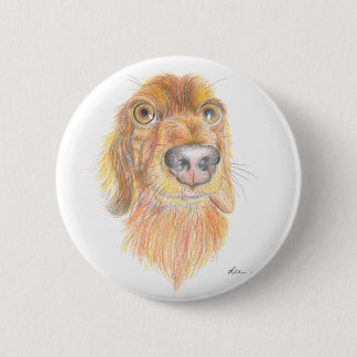 Quirky dachshund 6 cm round badge