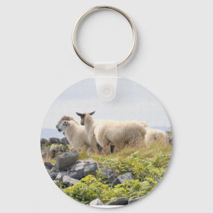 Quirky Designs - Sheep in a field Key Ring
