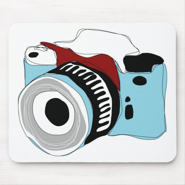 Quirky digital camera illustration mouse mat (Front)